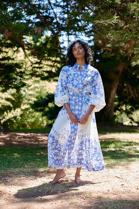 Lucille Dress - Royal/ Antique