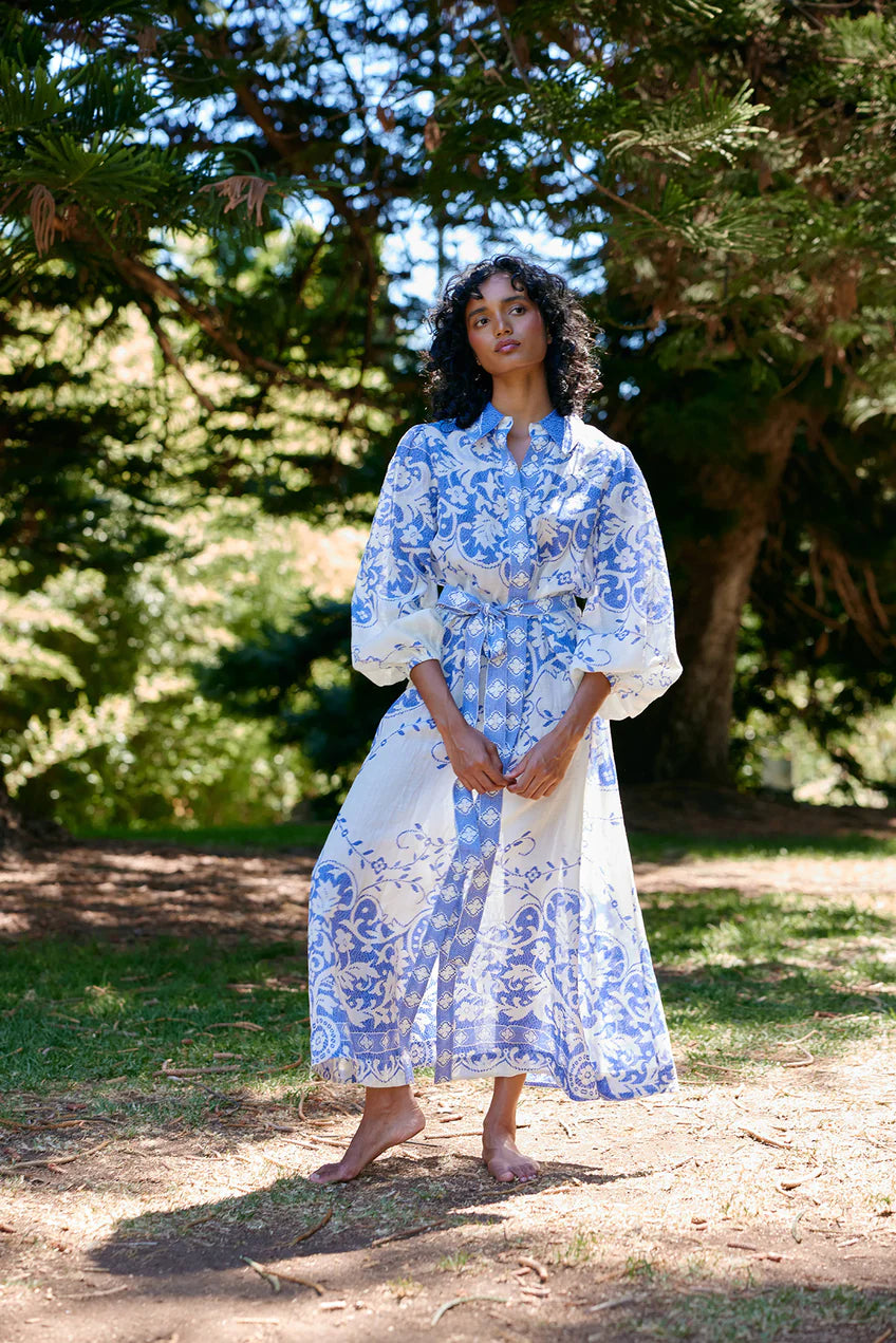 Lucille Dress - Royal/ Antique