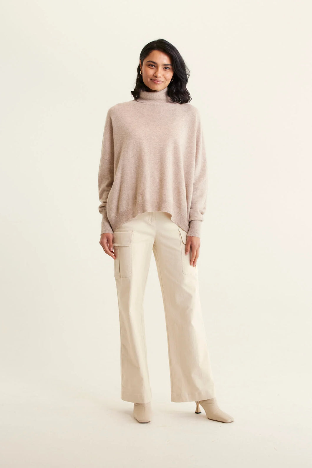 Polo Bay Cashmere Sweater - Lightweight Beige