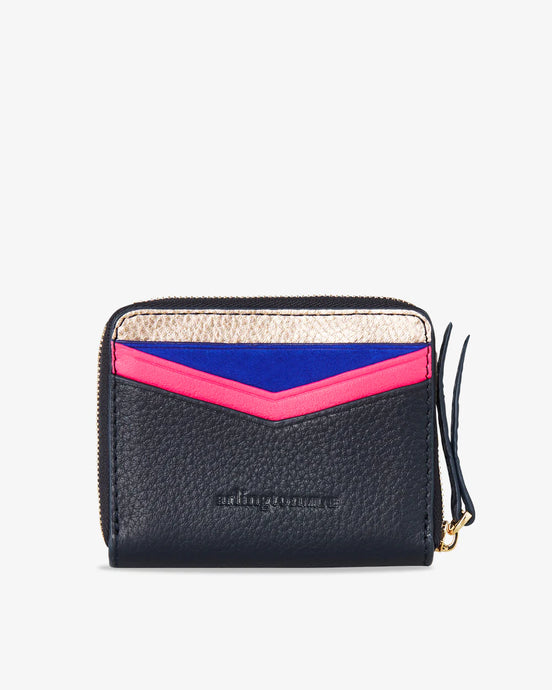 Alexis Zip Purse - Rose Gold to Navy
