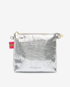 Alexis Crossbody - Silver Crinkle