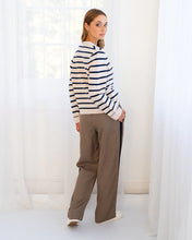 Load image into Gallery viewer, Angela Cardigan - Stripe Natural/Navy
