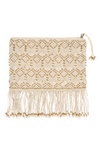 Load image into Gallery viewer, Macrame fringe clutch - Ivory
