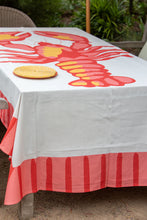 Load image into Gallery viewer, Big Lobster Catch  Tablecloth - White / Hibiscus