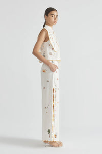 Vacay All Day Scallop Edge Pants - Pearl