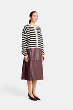 Load image into Gallery viewer, Becky Cardigan - Cream /Navy Stripe