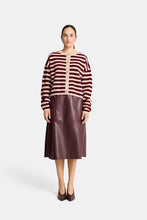 Load image into Gallery viewer, Becky Cardigan - Natural/Pinot Stripe