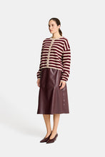 Load image into Gallery viewer, Becky Cardigan - Natural/Pinot Stripe