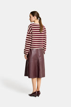 Load image into Gallery viewer, Becky Cardigan - Natural/Pinot Stripe