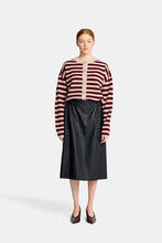 Load image into Gallery viewer, Becky Cardigan - Natural/Pinot Stripe