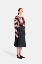 Load image into Gallery viewer, Becky Cardigan - Natural/Pinot Stripe