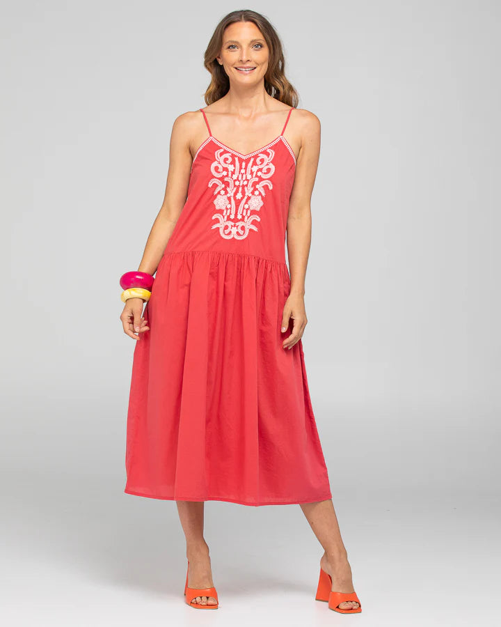 Ahana Dress - Washed Red