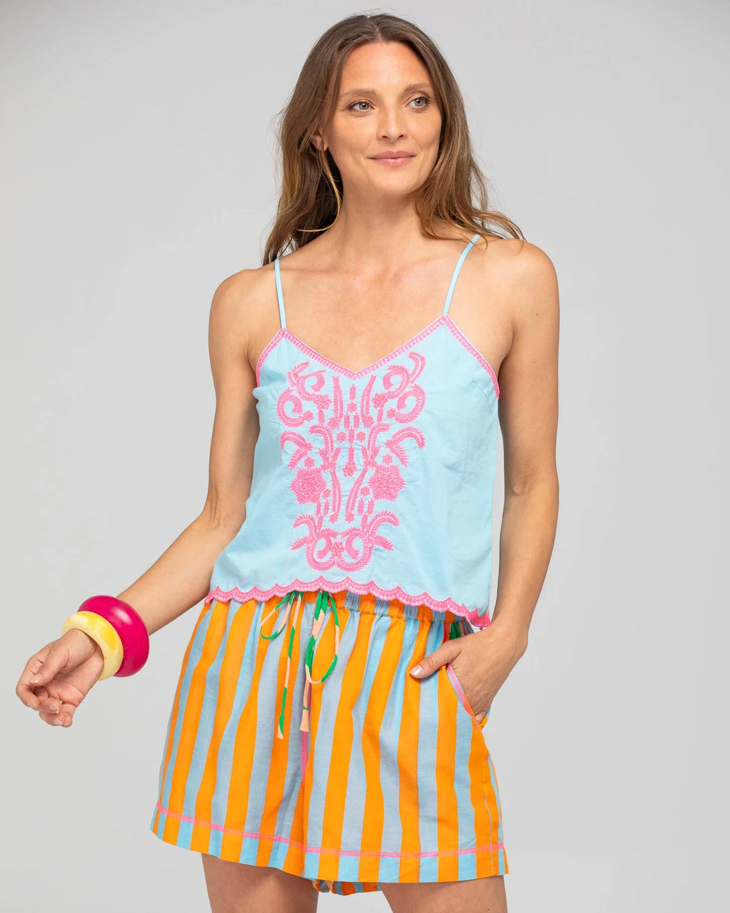 Ahana Singlet Top - Sky Blue