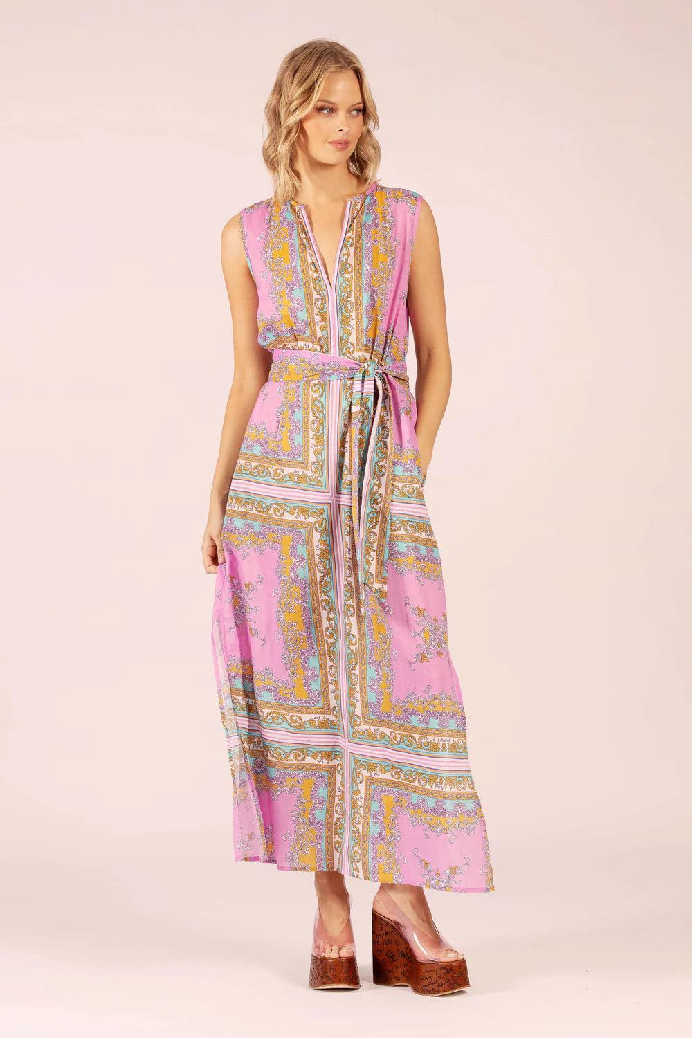 Stella Long Dress - Aria Pink/Blue