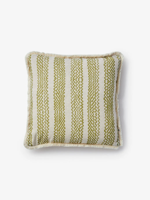 Mini Wave Olive Linen 50cm Cushion - *** Pick up in Store Only