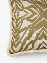 Load image into Gallery viewer, Zebra Olive Linen Cushion 60 x40cm *** Pick up in Store Only