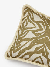 Load image into Gallery viewer, Zebra Olive Linen Cushion 60 x40cm *** Pick up in Store Only
