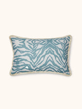Load image into Gallery viewer, Zebra Blue Linen Cushion 60 x40cm *** Pick up in Store Only