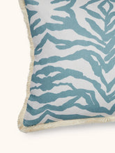 Load image into Gallery viewer, Zebra Blue Linen Cushion 60 x40cm *** Pick up in Store Only