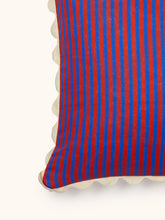 Load image into Gallery viewer, Pinstripe Red Blue Linen 50cm Cushion - *** Pick up in Store Only