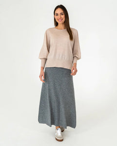 Harriet Ribbed Skirt - Charcoal