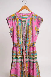 Daisy Boo Mini Dress - Aria Pink/Blue