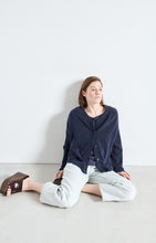 Load image into Gallery viewer, Damsville Cardigan - Navy Blue Black Melange