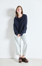 Load image into Gallery viewer, Damsville Cardigan - Navy Blue Black Melange