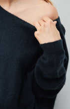 Load image into Gallery viewer, Damsville Sweater - Navy Blue Black Melange