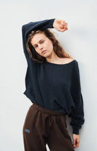 Load image into Gallery viewer, Damsville Sweater - Navy Blue Black Melange