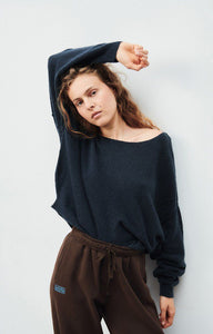 Damsville Sweater - Navy Blue Black Melange