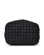 Load image into Gallery viewer, Box Weave Bucket Bag - Black Microsuede