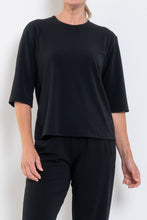 Load image into Gallery viewer, Powder Knit Plaza Crew Top - Black
