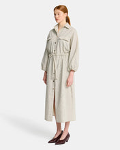 Load image into Gallery viewer, Dana Dress -Charcoal &amp; Cream fine stripe