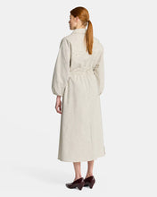 Load image into Gallery viewer, Dana Dress -Charcoal &amp; Cream fine stripe