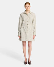 Load image into Gallery viewer, Dana Mini Dress - Charcoal &amp; Cream Fine Stripe