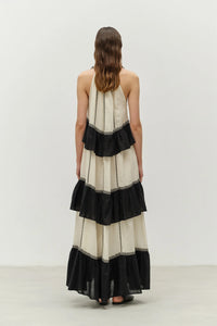 Kleio Long dress - Black/Off White