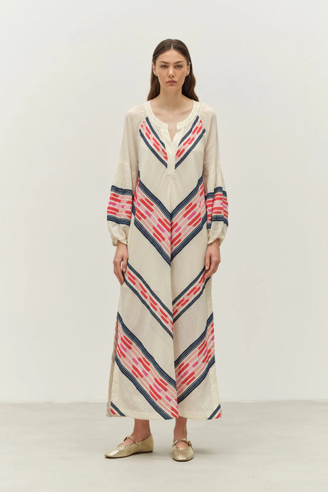 Beloved Long dress - Navy/Red