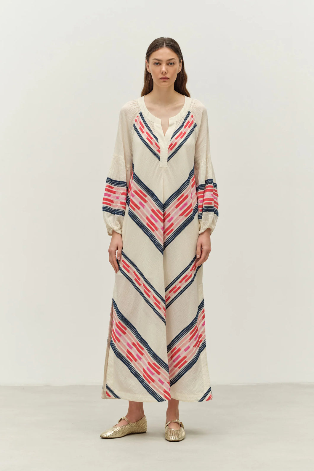 Beloved Long dress - Navy/Red