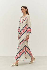 Beloved Long dress - Navy/Red