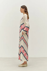 Beloved Long dress - Navy/Red