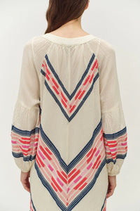 Beloved Long dress - Navy/Red