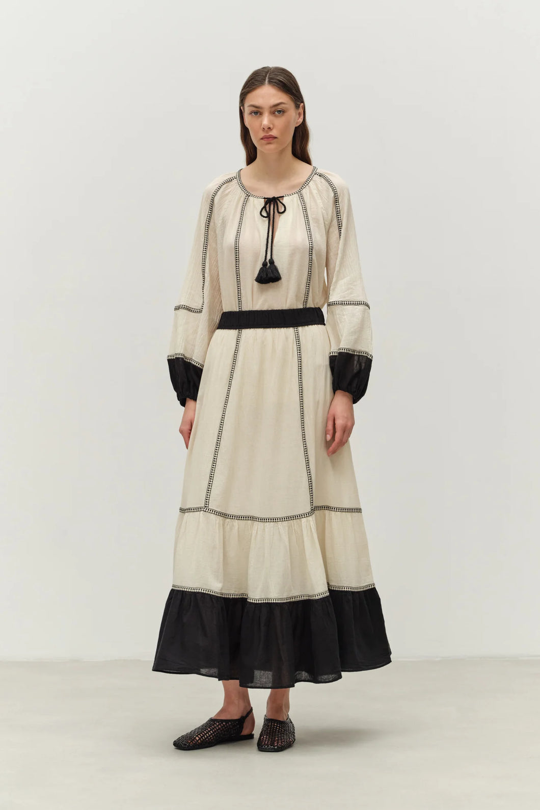 Epilogue Blouse - Black/ Off white