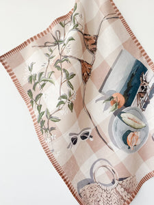 Linen Tea Towel - Tan Lines