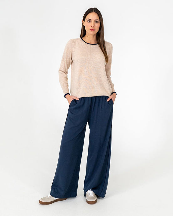 Contrast Cath Knit - Blush /Navy
