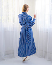 Load image into Gallery viewer, Elise Shirt  Dress - French Blue Stripe