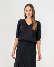 Load image into Gallery viewer, Evita Short Sleeve  Knit - Black