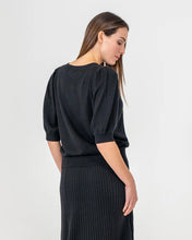 Load image into Gallery viewer, Evita Short Sleeve  Knit - Black