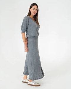 Callie Knit Skirt - Thunder Grey