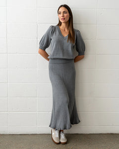 Callie Knit Skirt - Thunder Grey
